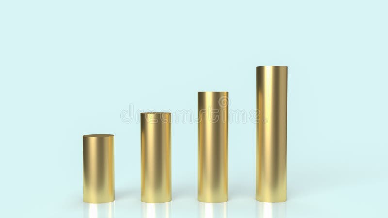 Graficul auriu pe fundal albastru pentru redarea conținutului 3d al firmei vector illustration