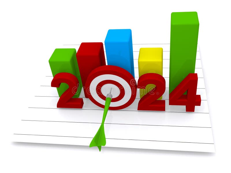 Graficul 2024 pe alb royalty free illustration