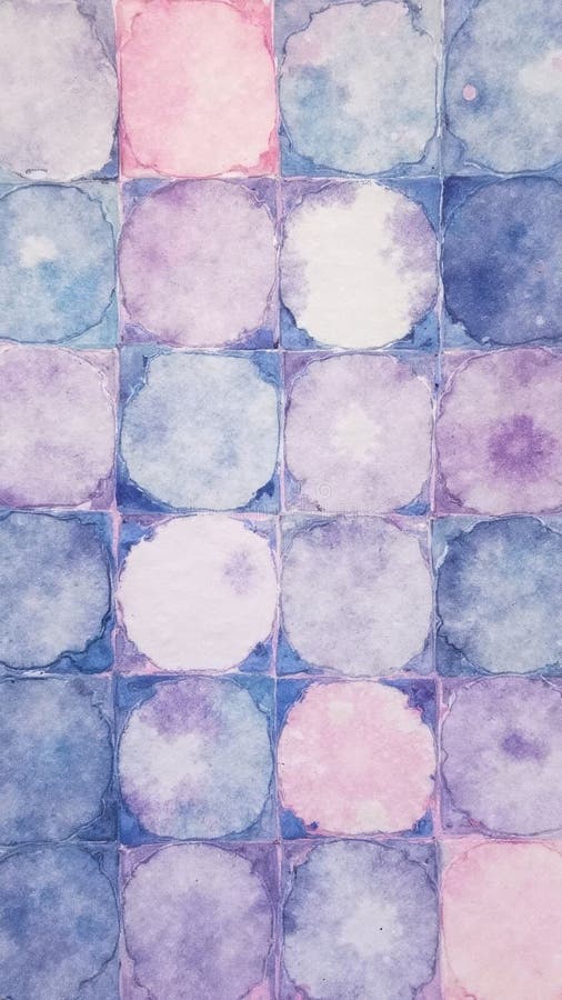 Grafică acuarelă abstractă cu modele circulare în nuanțe pastelate stock photography