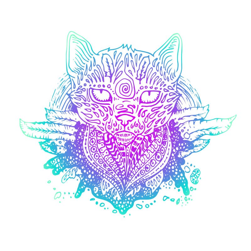Grafik farbige Vektorkatze vektor abbildung
