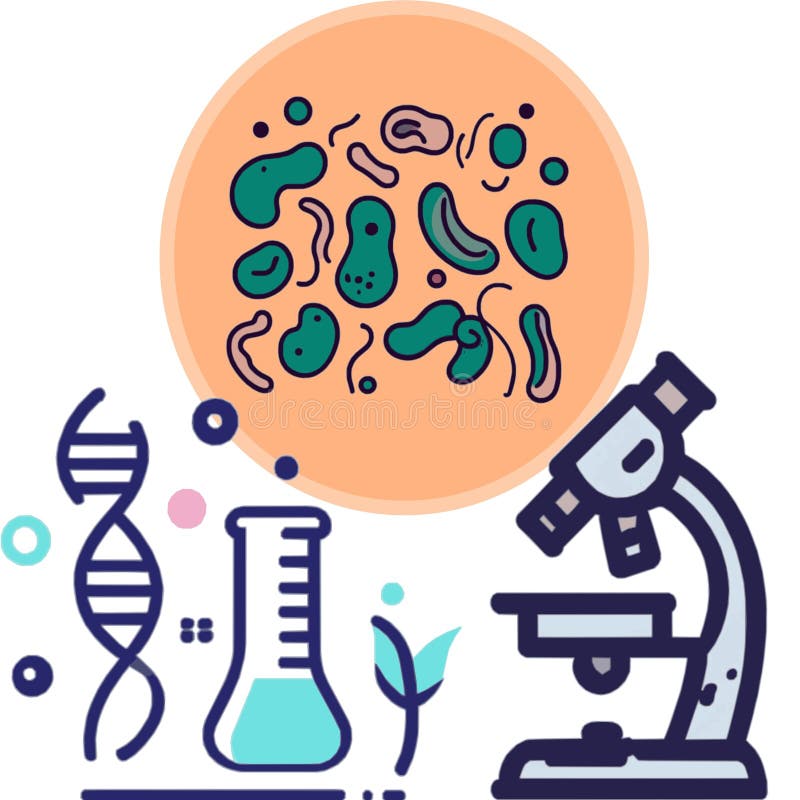 Grafika wektorowa mikroskopu organizmów biologicznych ilustracja wektor