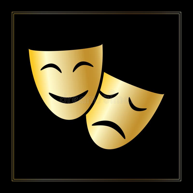 Grafische Ikone der Theatermasken vektor abbildung Grafische Ikone der Theatermasken vektor abbildung