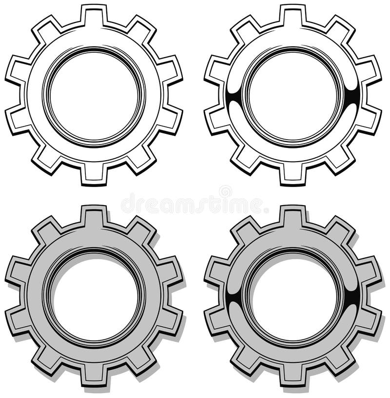 Grafisches Metallmechanischer Gang-Vektorsatz vektor abbildung