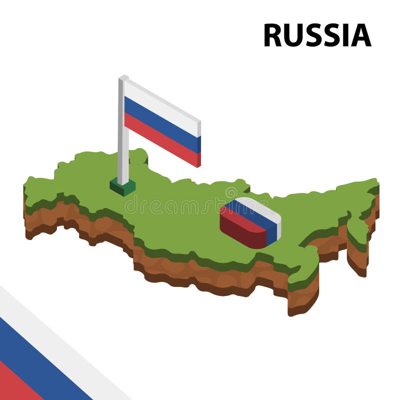 Grafisk isometrisk översikt för information och flagga av RYSSLAND isometrisk illustration f?r vektor 3d stock illustrationer Grafisk isometrisk översikt för information och flagga av RYSSLAND isometrisk illustration f?r vektor 3d stock illustrationer