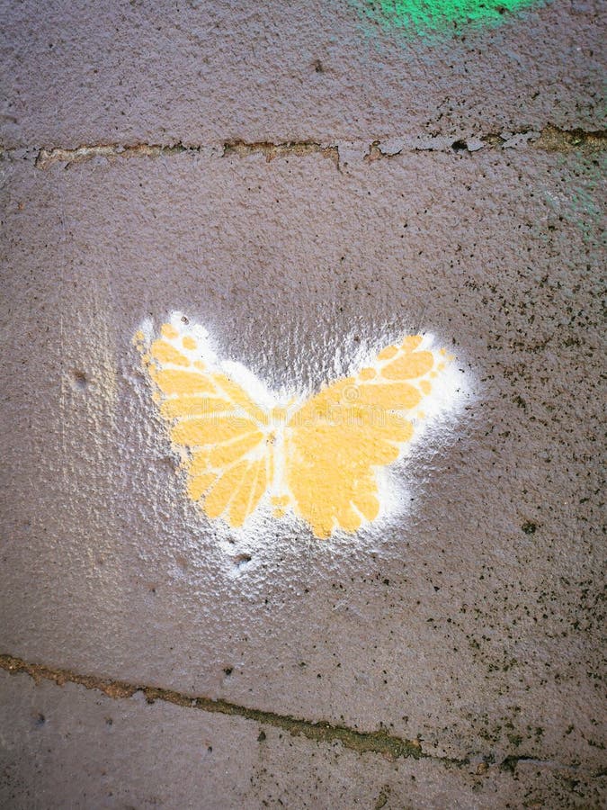 Graffiti Borboleta Amarela imagem de stock royalty free