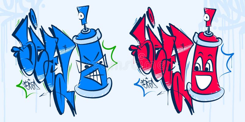 Grafite De Hip Hop Abstrata Estilo Palavra Sead E Spray De Desenho Animado  Pode Ilustrar Vetor Arte Ilustração do Vetor - Ilustração de pintura,  fundo: 212009140