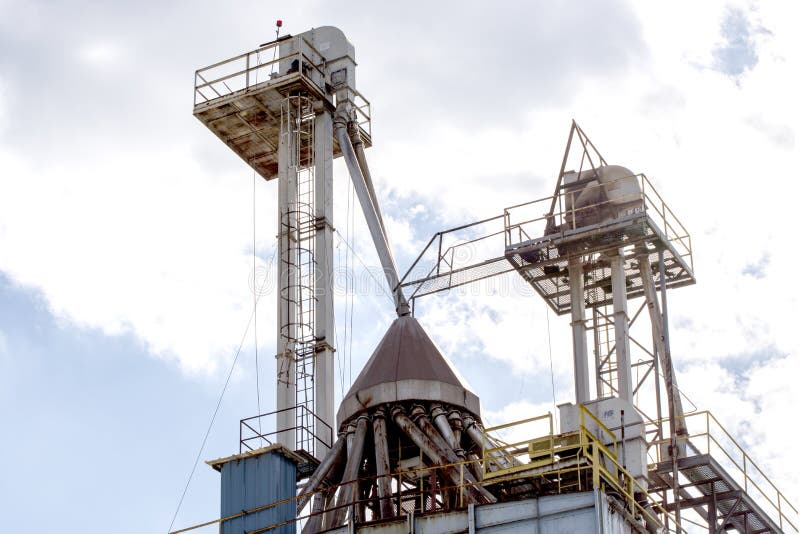 Grain Elevator and Turn Head at a Feed Mill Stock Photo Image of