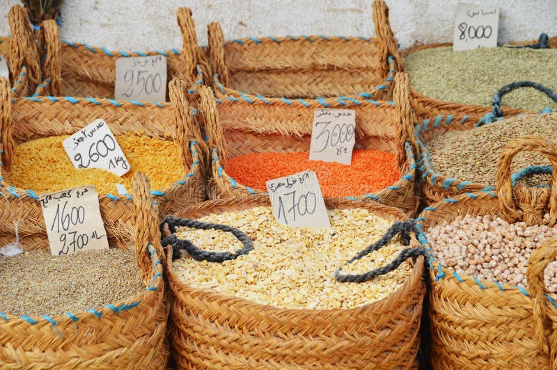 Grain Food and Spices in Arabic Store Stock Image Image of india