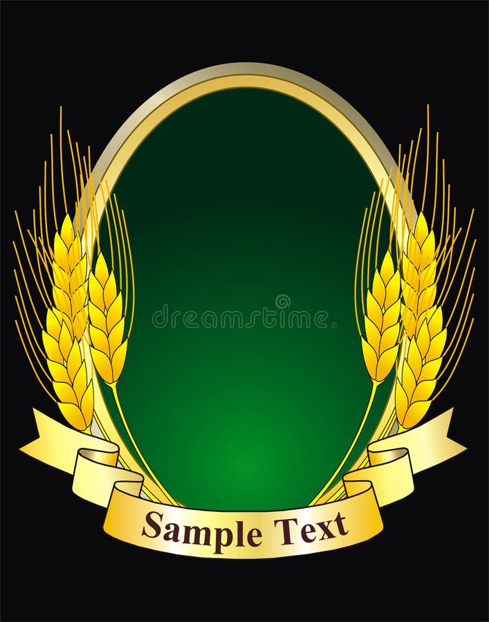 Illustration of a vector logo with grain and banner. Packaging tape logo vectors