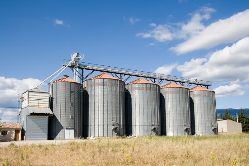 Grain Silo on Farm in Gilbrt,AZ Stock Photo Image of heavy, metal 5648322