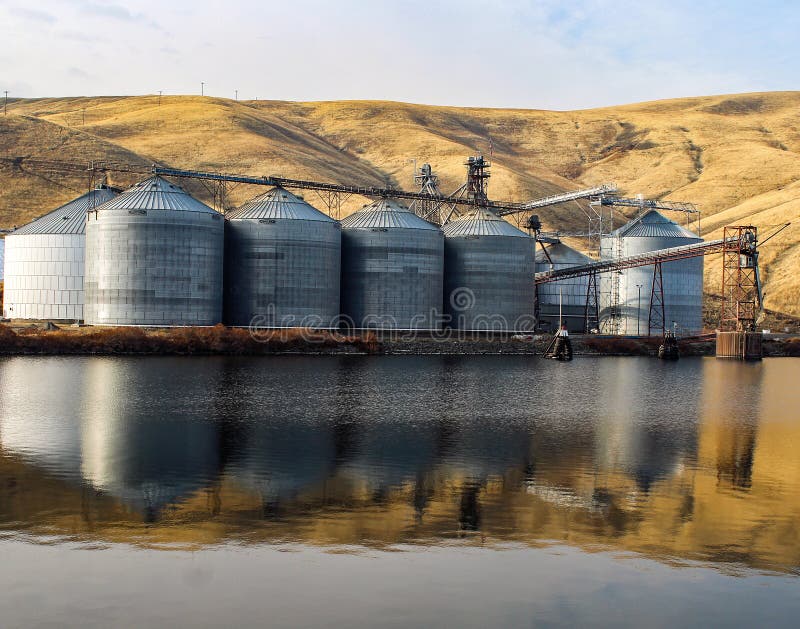 Grain Silos on the Snake River in Southeastern Washington State