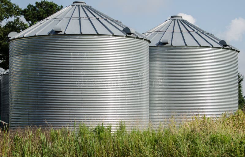 Farm Storage Bins stock image. Image of sills, farming 10563413