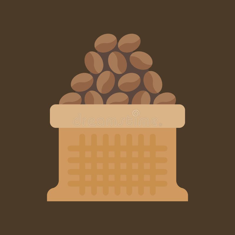Grains de café dans le sac de sac illustration stock Grains de café dans le sac de sac illustration stock