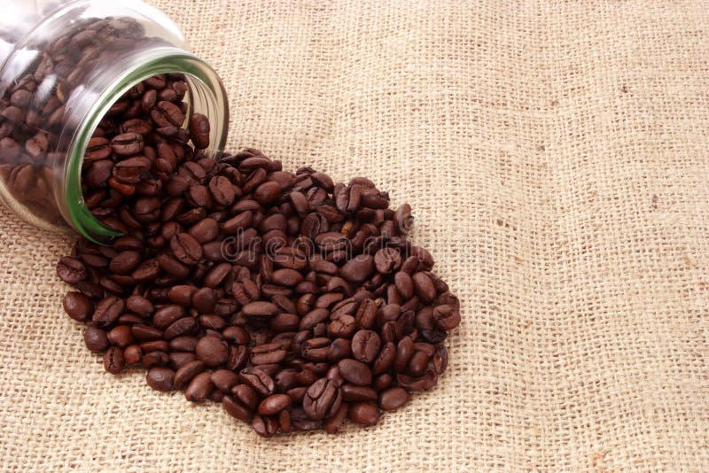 Photo of Coffee beans and glass. Photo of Coffee beans and glass