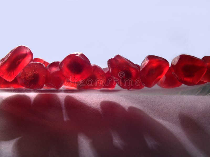 The grains of a pomegranate