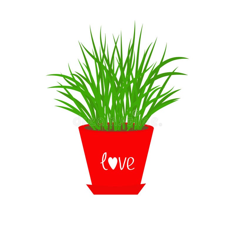 Grame o crescimento no projeto liso isolado do fundo branco do amor do potenciômetro de flor ícone vermelho ilustração do vetor Grame o crescimento no projeto liso isolado do fundo branco do amor do potenciômetro de flor ícone vermelho ilustração do vetor