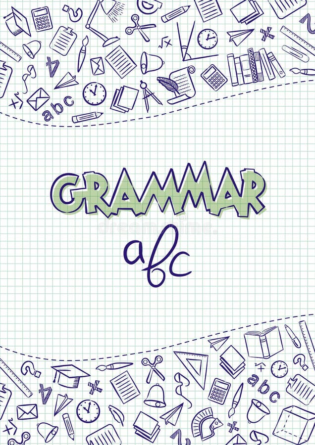 Grammar. Cover for a School Notebook or Grammar Textbook Stock Vector -  Illustration of book, pencil: 210716933