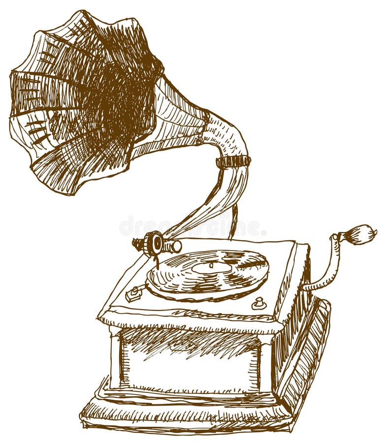 Vettore Antico 01 Del Grammofono Illustrazione di Stock Illustrazione