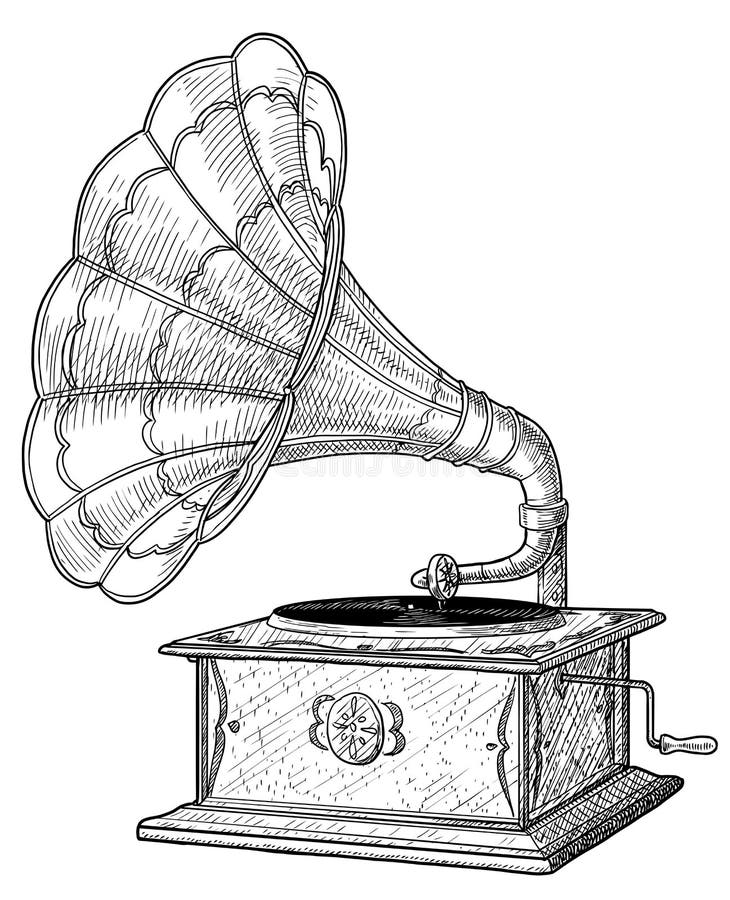 old gramophone drawing isolated icon design Stock Vector Image  Art  Alamy