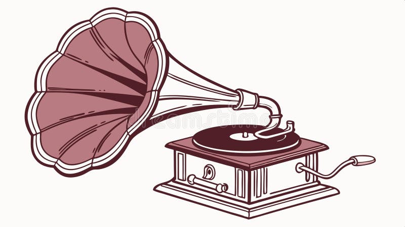 Gramophone vintage style, retro audio vector design Generative AI royalty free illustration