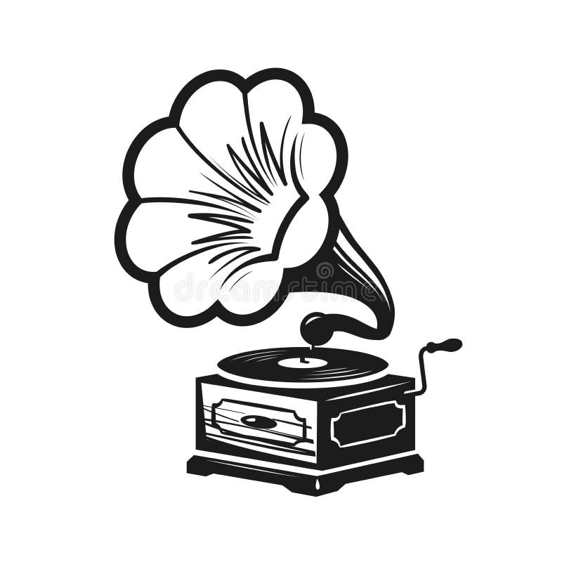 Gramophone, λογότυπο φωνογράφων ή ετικέτα Εικονίδιο πικάπ Διανυσματική απεικόνιση έννοιας μουσικής διανυσματική απεικόνιση Gramophone, λογότυπο φωνογράφων ή ετικέτα Εικονίδιο πικάπ Διανυσματική απεικόνιση έννοιας μουσικής διανυσματική απεικόνιση