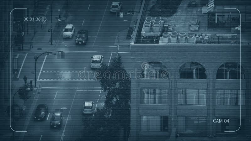 Gran angular de cctv sobre carretera de la ciudad