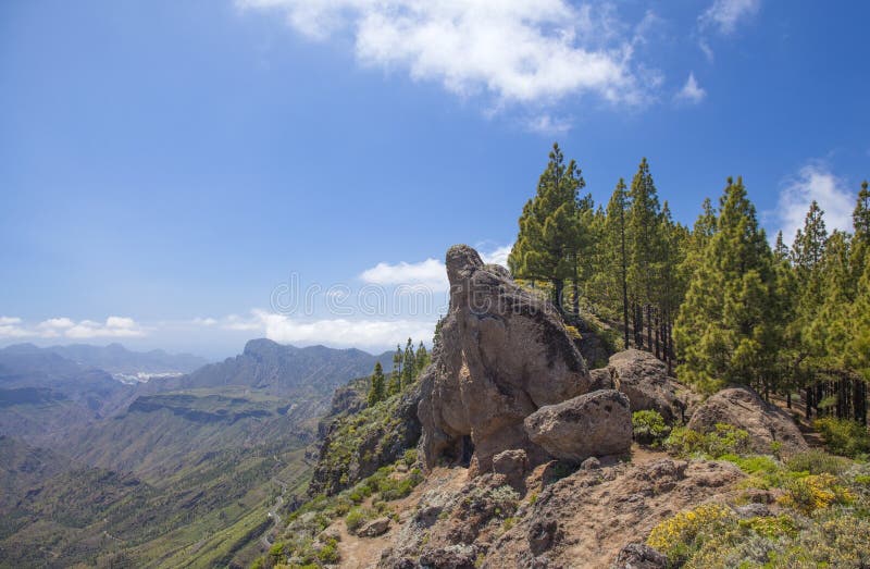 Gran Canaria, Cuevas DE Caballero in Risco Chapi royalty-vrije stock afbeeldingen Gran Canaria, Cuevas DE Caballero in Risco Chapi royalty-vrije stock afbeeldingen