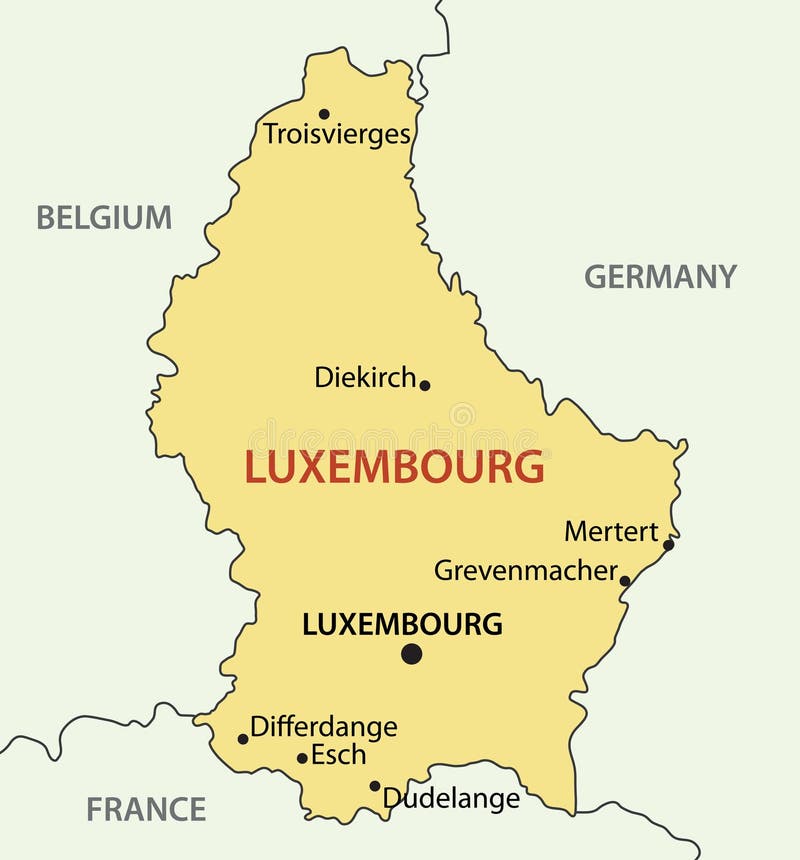 Grand Duchy of Luxembourg - vector map. Grand Duchy of Luxembourg - vector map