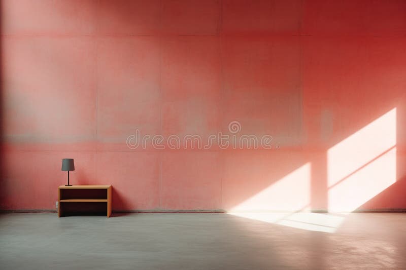 Gran espacio interior vacío en colores retro. ai generativo ilustración del vector