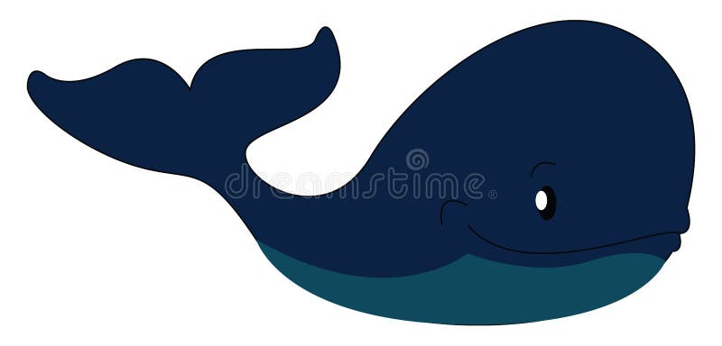 Gran vector de impresión de ilustración de ballena azul stock de ilustración