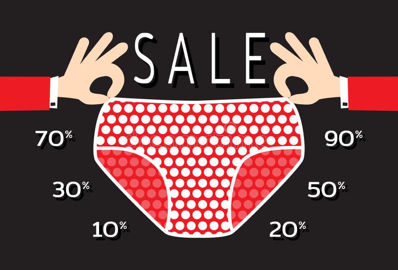 Gran Venta. Bandera Del Black Friday. Masculinas Sostienen Calzoncillos Femeninos. Cartel Venta De LencerÃa Ilustración del Vector - Ilustración de familia: 159951881