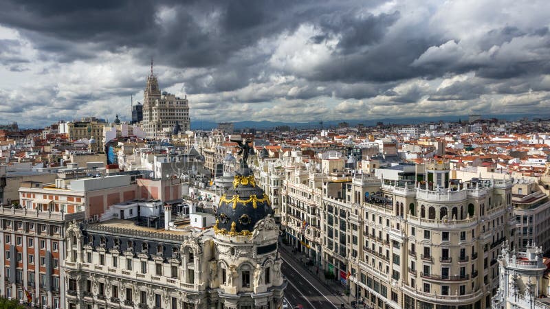 Gran über Metropole Madrid Spanien lizenzfreie stockfotografie Gran über Metropole Madrid Spanien lizenzfreie stockfotografie