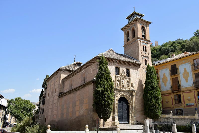 Granada great historic city of Spain-Andalusia, Old Town. Church Iglesia de San Gil Y Santa Ana.