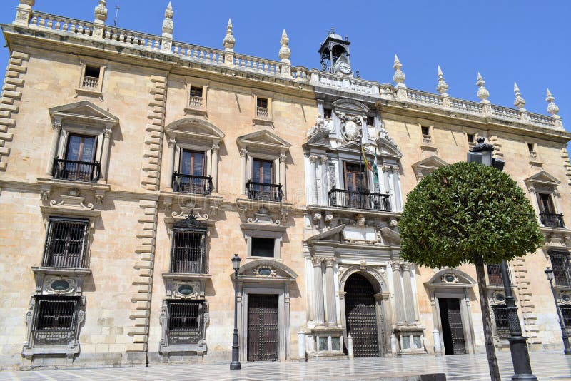 Granada great historic city of Spain-Andalusia, Old Town. Splendid building Tribunal Superior de Justicja de Andalucia.