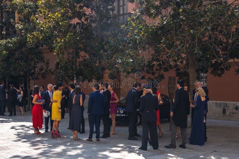 GRANADA, SPAIN SEPTEMBER 25, 2021 People Celebrating Wedding in