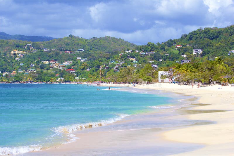 Grand Anse Beach in Grenada, Caribbean Stock Photo Image of streets