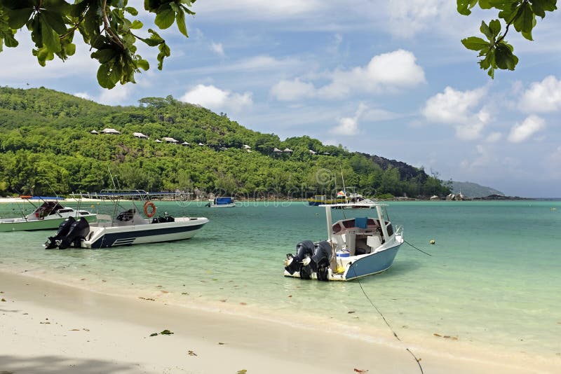 Grand Anse Beach At Island Seychelles Stock Photo Image of rock