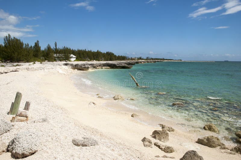 Grand Bahama Island Empty Beach Stock Photo Image Of Rock Turquoise