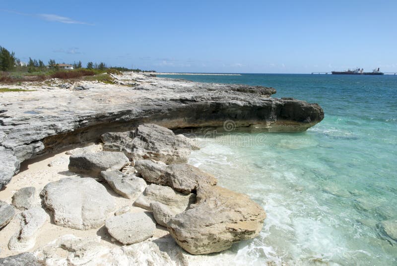 Grand Bahama Island Eroded Beach Stock Image Image Of View Landscape