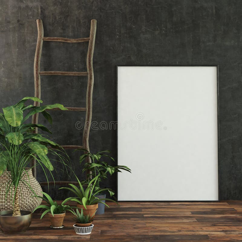 Grand cadre de tableau ou toile blanc vide illustration stock Grand cadre de tableau ou toile blanc vide illustration stock