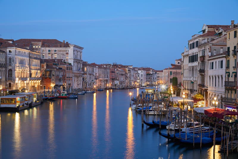 Grand Canal in Venice Illuminated in the Early Morning, Blue Sky in ...