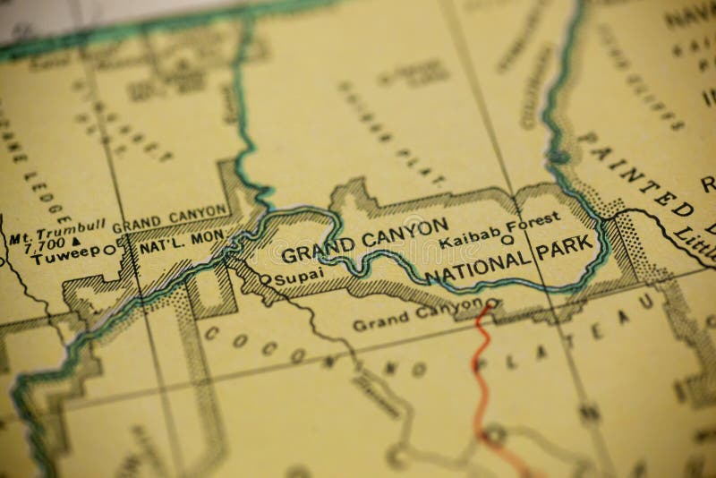 Grand Canyon Map stock image. Image of city, land, horizontal 128973301