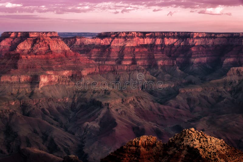 Grand canyon colorful sunrise landscape