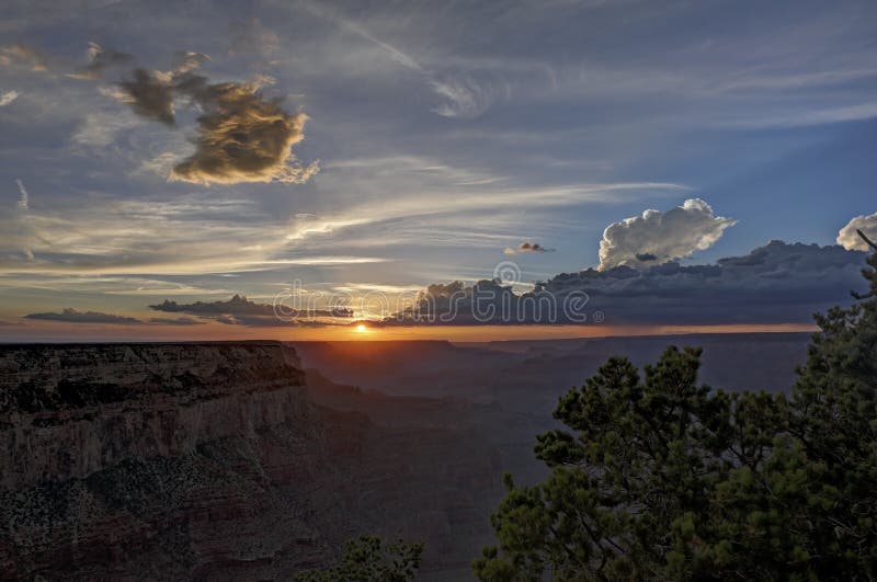 Grand Canyon South Rim Sunset Stock Image Image of grand, nature