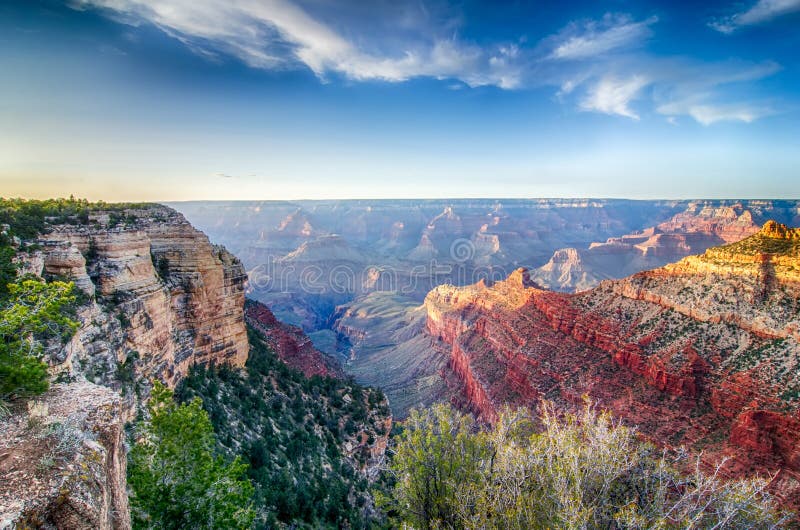 Grand Canyon Sunny Day with Blue Sky Stock Image Image of nature