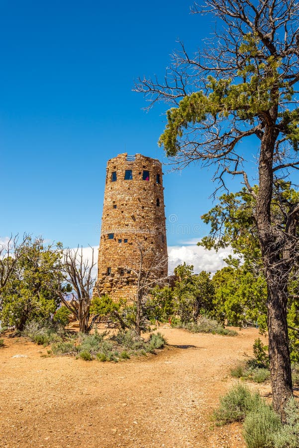 Grand Canyon - Watchtower at the Desert View Stock Image - Image of ...