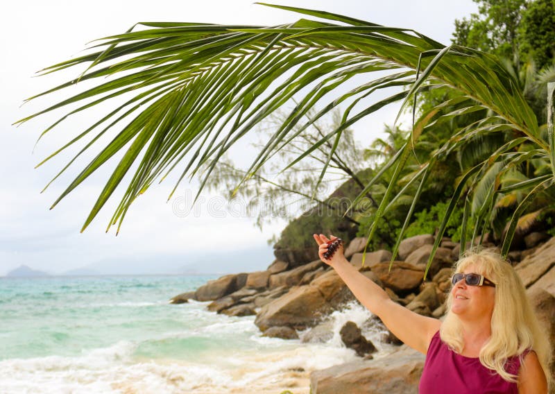 Grand Coco on La Digue Island in Seychelles Stock Photo Image of