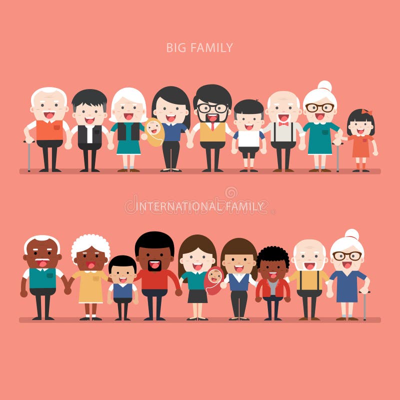 Grand concept de la famille illustration stock Grand concept de la famille illustration stock