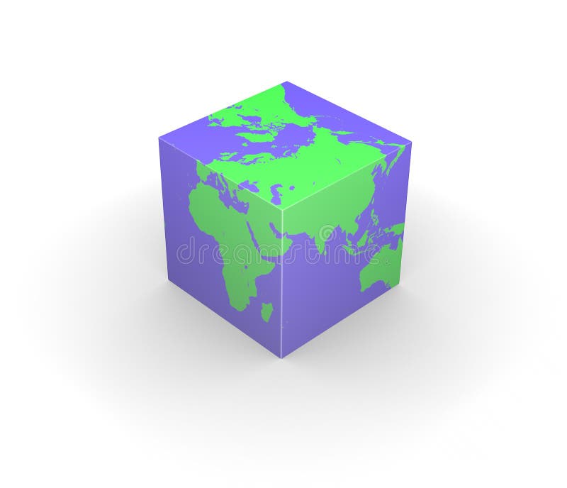 Grand dos cubique de cube en terre de globe illustration de vecteur Grand dos cubique de cube en terre de globe illustration de vecteur