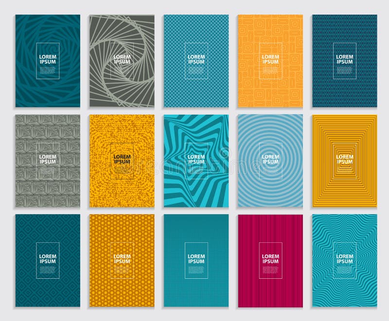 Grand ensemble de collection de conception minimale simple de calibre d'affaires de couvertures Futur modèle géométrique Illustra illustration stock